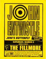 John Entwistle Band Fillmore flyer 1996