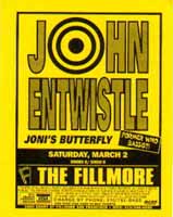 John Entwistle Band Fillmore flyer 1996