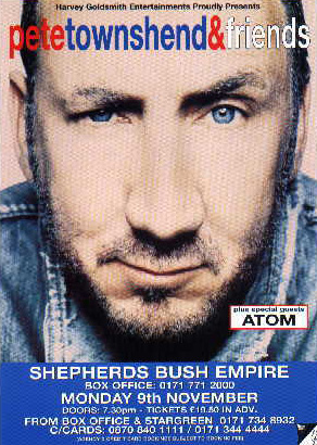 Pete Townshend Shepherd's Bush handbill