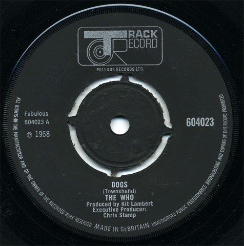 The Who Dogs Track label
