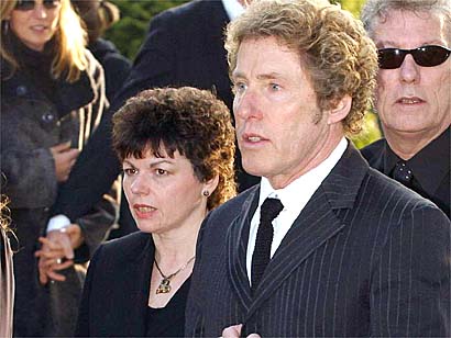 Roger Daltrey at Adam Faith funeral