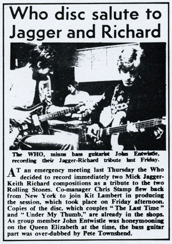 Who disc salute to Jagger and Richard